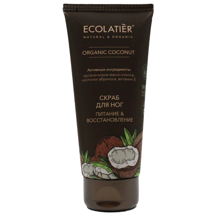 VEGAN СКРАБ ECL GREEN Д/НОГ ПИТ./ВОССТАН. ORGANIC COCONUT 100МЛ