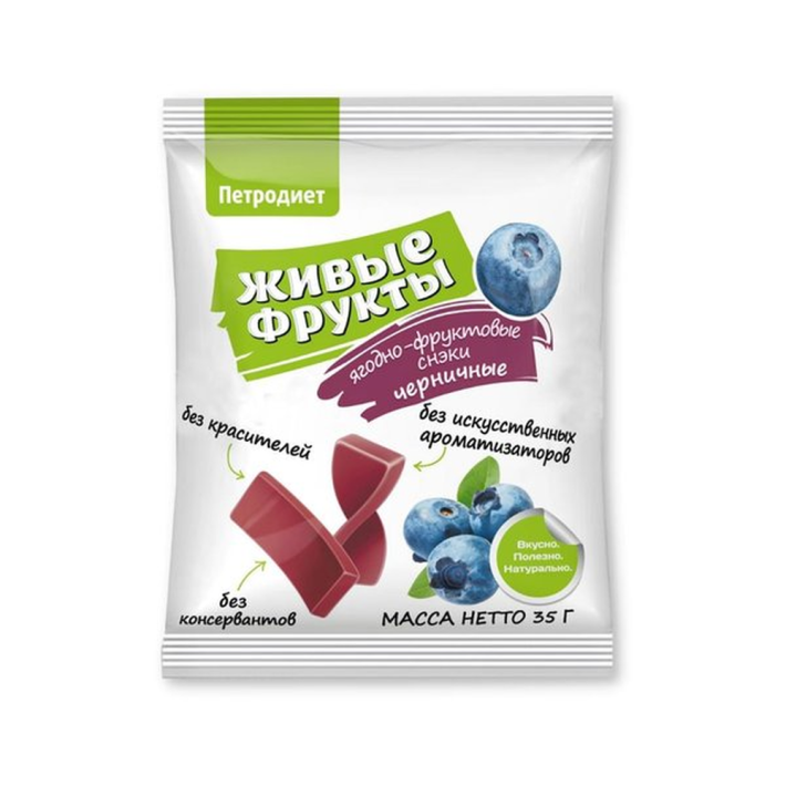ПАСТИЛКИ ФРУКТОВЫЕ ЖИВЫЕ ФРУКТЫ ЧЕРНИКА 35ГР