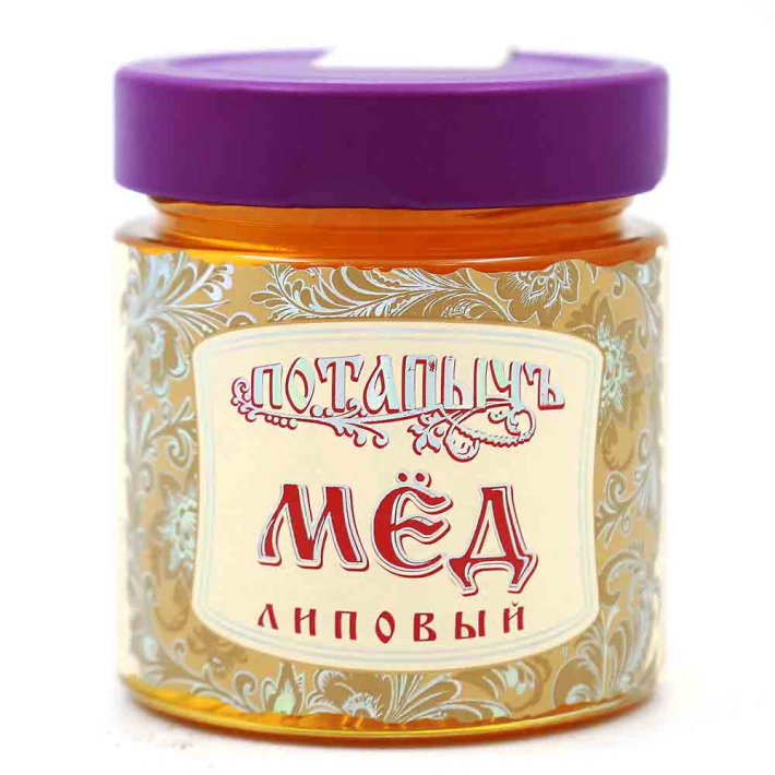 Мёд натуральный Потапыч липовый стеклянная банка 250 г