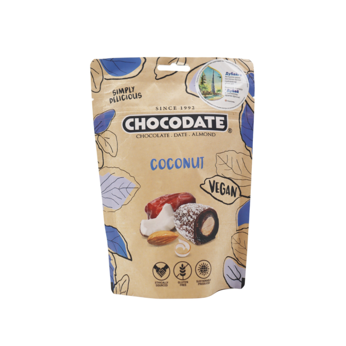 ФИНИКИ CHOCODATE В ШОКОЛАДЕ ВЕГИТАР С КОКОС СТРУЖКОЙ 100ГР