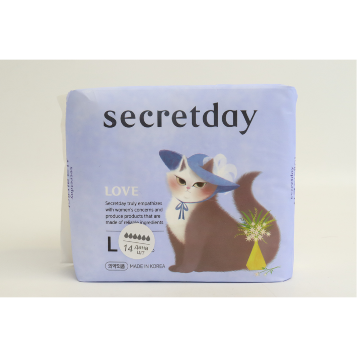 ПРОКЛАДКИ SECRETDAY ЖЕНСКИЕ ГИГИЕНИЧЕСК LOVE LARGE 14ШТ 128ГР