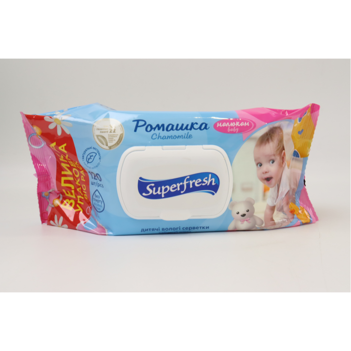 Влажные салфетки Super Fresh для детей и мам 120 шт