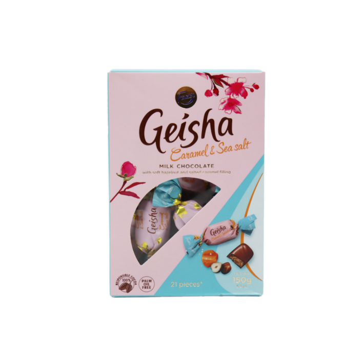 FAZER КОНФЕТЫ ИЗ МОЛОЧНОГО ШОК GEISHA С СОЛЕН КАРАМЕЛЬЮ 150ГР
