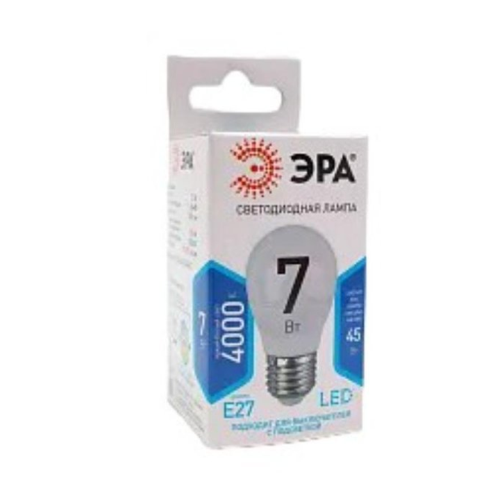 ЛАМПА СВЕТОДИОДНАЯ ЭРА LED SMD P45-7W-840-E27