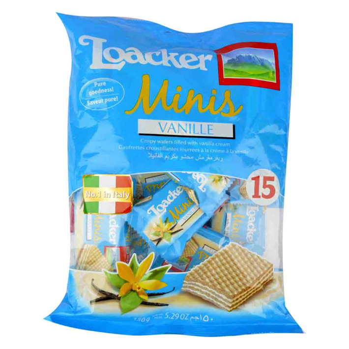 Вафли мини Loacker classic vanille 150 г