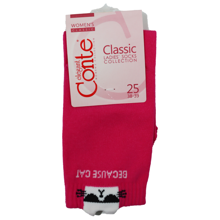 НОСКИ ЖЕНСКИЕ CONTE ELEGANT CLASSIC Р.25, 250 ФУКСИЯ