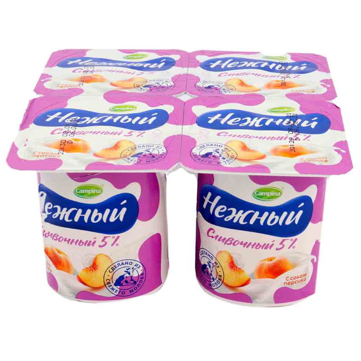 Йогурт Campina Нежный слив 5% персик 100 г