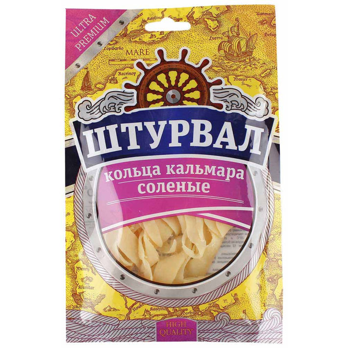 Кольца кальмара Штурвал солёные 36 г