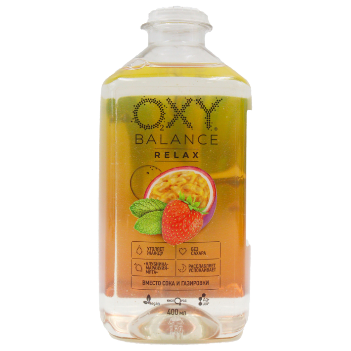 НАПИТОК OXY BALANCE РЕЛАКС КЛУБНИКА-МАРАКУЙЯ-МЯТА 0,4Л