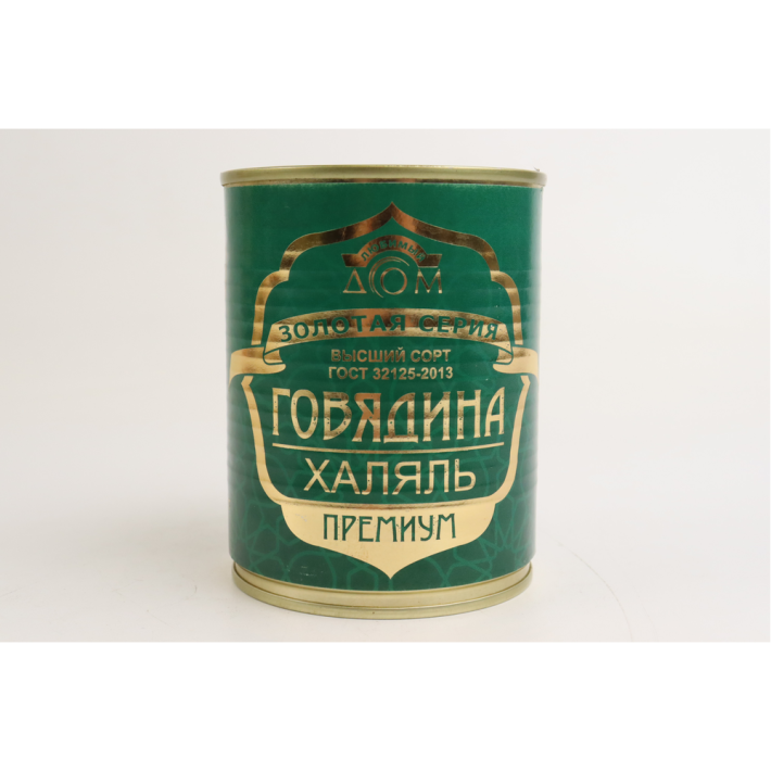 ТУШЕНКА ИЗ ГОВЯДИНЫ ХАЛЯЛЬ ВЫСШИЙ СОРТ ТМ ЛЮБИМЫЙ ДОМ 338ГР