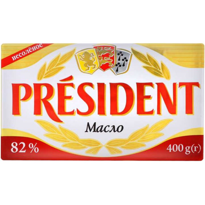 Масло Президент слив 82% 400 г