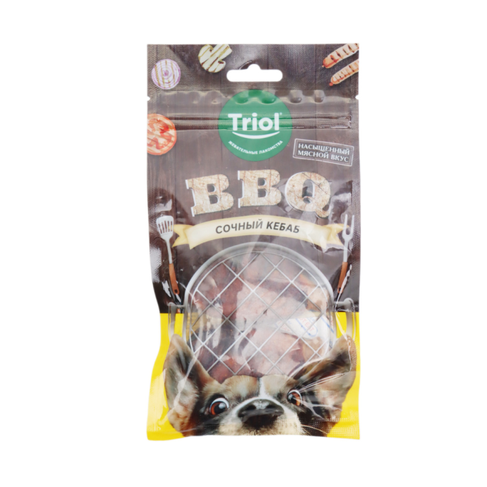 ЛАКОМСТВО ДЛЯ СОБАК СОЧНЫЙ КЕБАБ 100Г СЕРИЯ BBQ TRIOL