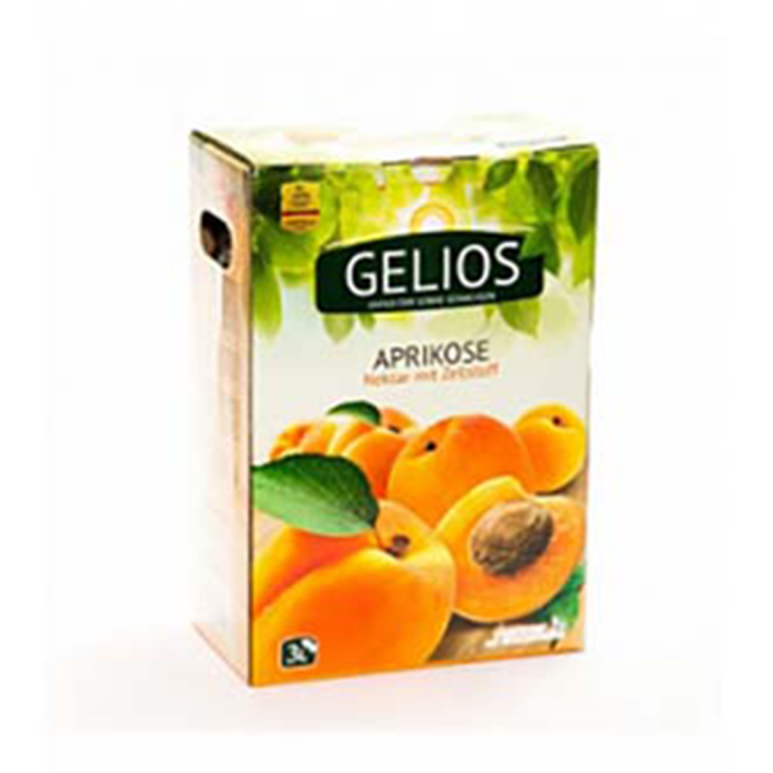 Абрикосовый с мякотью прямого отжима нектар Gelios, 40% 3 л