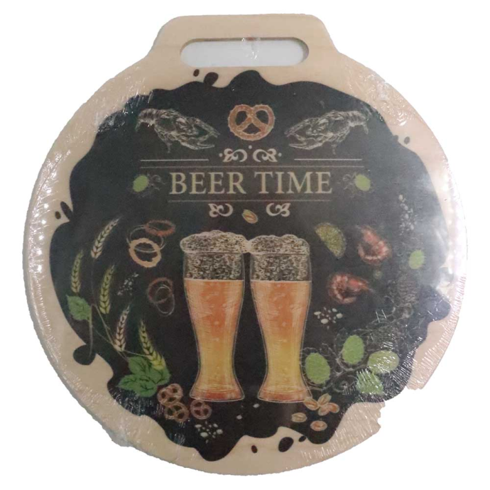 ДОСКА РАЗДЕЛОЧНАЯ МУЛЬТИДОМBEER TIME. ДИАМЕТР 26СМ