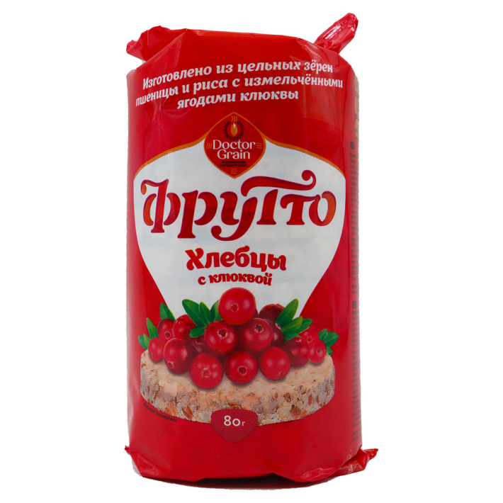 ХЛЕБЦЫ ХРУСТЯЩИЕ ФРУТТО С КЛЮКВОЙ 80ГР