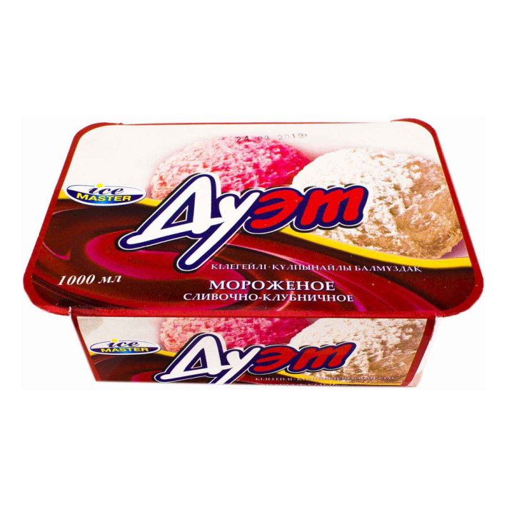 Мороженое Дуэт клубнично сливочный 500 г