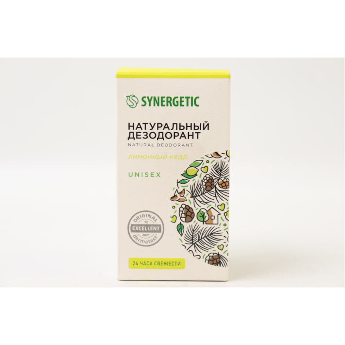 VEGAN ДЕЗОДОРАНТ НАТУРАЛЬНЫЙ SYNERGETIC ЛИМОННЫЙ КЕДР 50МЛ