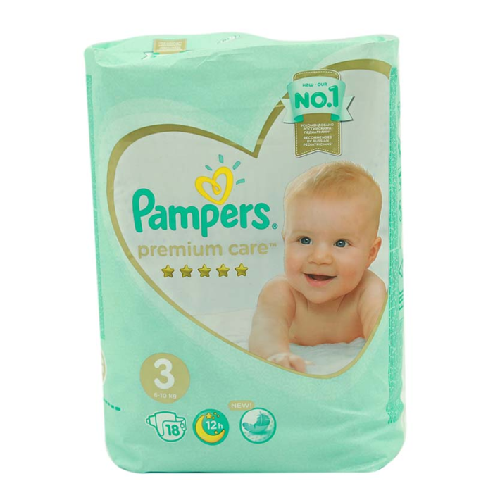 Подгузники Pampers premium care midi 18 шт