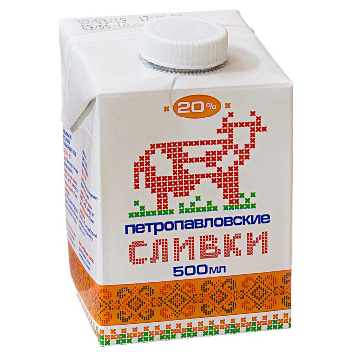 Сливки Петропавловское 20% 500 мл