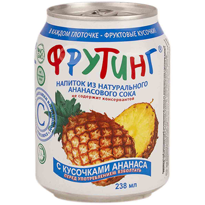 Напиток Fruiting из ананас сока с кусочками ананаса 238 мл