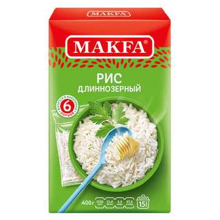 Рис длиннозерный Makfa 400 г