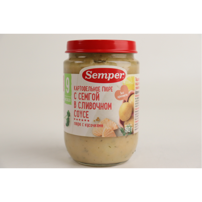 Пюре Semper картофельное с Семгой в сливочном соусе, с 12 месяцев, 190 г