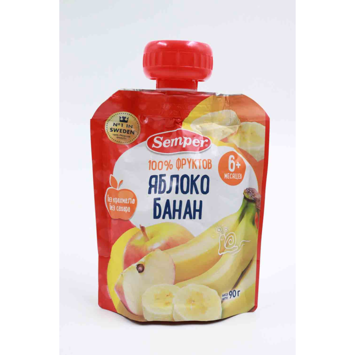 Пюре Semper Яблоко и Банан, с 6 месяцев, 90 г