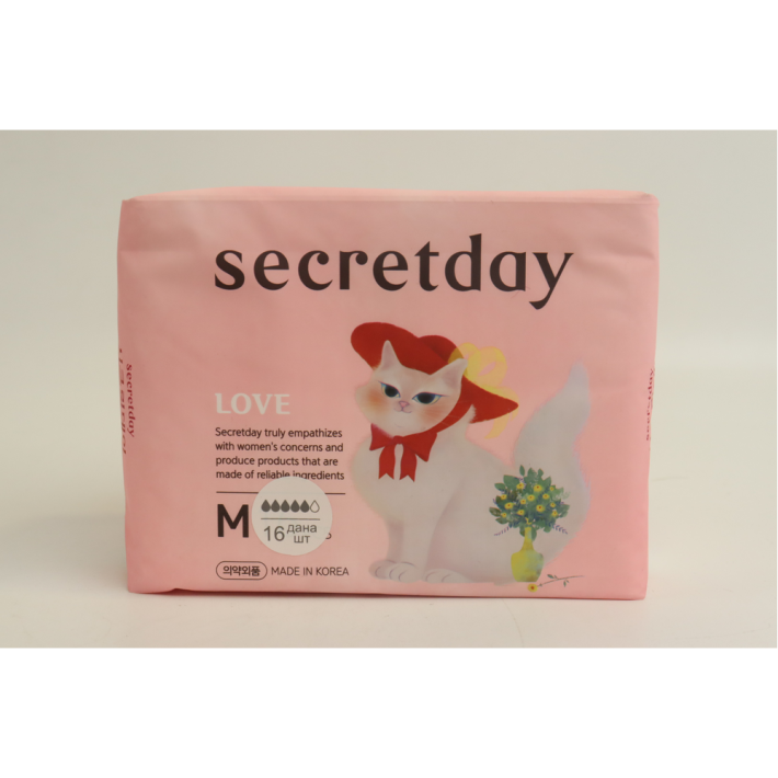 ПРОКЛАДКИ SECRETDAY ЖЕНСКИЕ ГИГИЕНИЧЕСК LOVE MEDIUM 16ШТ 114ГР