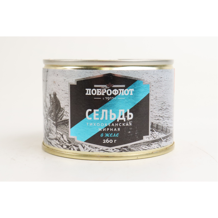 СЕЛЬДЬ ЖИРНАЯ В ЖЕЛЕ ДОБРОФЛОТ №6 260ГР