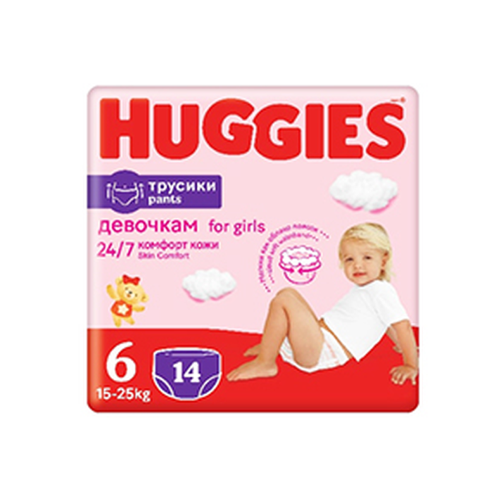 ТРУСИКИ HUGGIES PANT CONV GIRL 15-25КГ 14ШТ