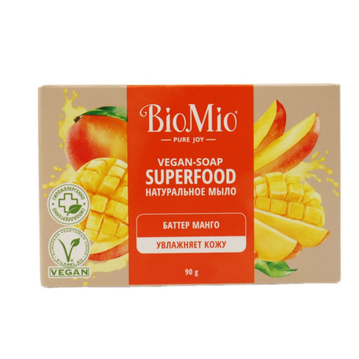 VEGAN МЫЛО НАТУРАЛЬНОЕ BIOMIO МАНГО 90ГР
