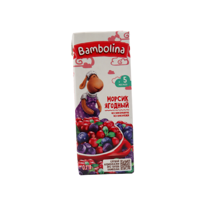 Морс для детского питания Bambolina мультиягодный 200 мл