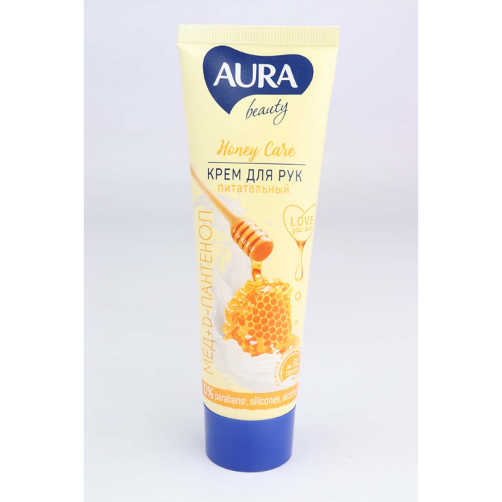 Крем для рук aura питательный с d-пантенол экстракт меда beauty 75 мл