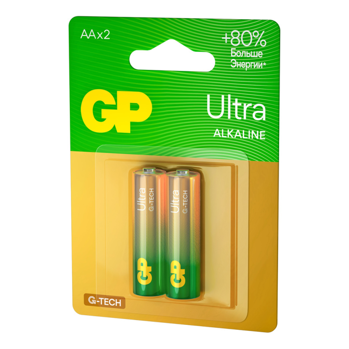 БАТАРЕЙКИ АЛКGP ULTRA PLUS ALKALINE 15А АA 2 ШТ НА БЛИ