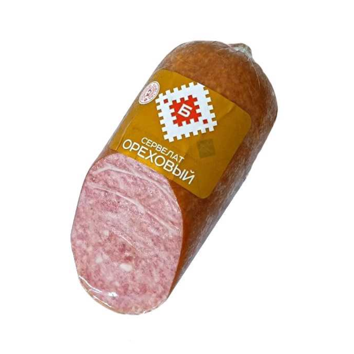 КОЛБАСА БРЕСТСКАЯ СЕРВЕЛАТ ОРЕХОВЫЙ САЛЯМИ 1С В/К 400ГР ВАК