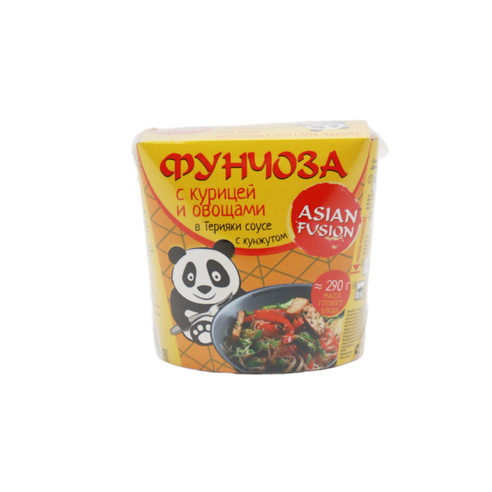 ФУНЧОЗА ASIAN FUSION С КУРИЦЕЙ И ОВОЩАМИ В СОУСЕ ТЕРИЯКИ С КУНЖУТОМ 68 ГР