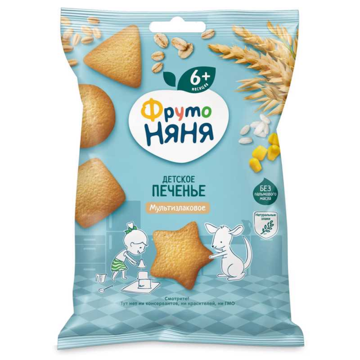 ПЕЧЕНЬЕ ФРУТО НЯНЯ МУЛЬТИЗЛАКОВОЕ ВИТАМ/МИНЕРАЛ/ВЕЩЕСТВАМИ 50ГР
