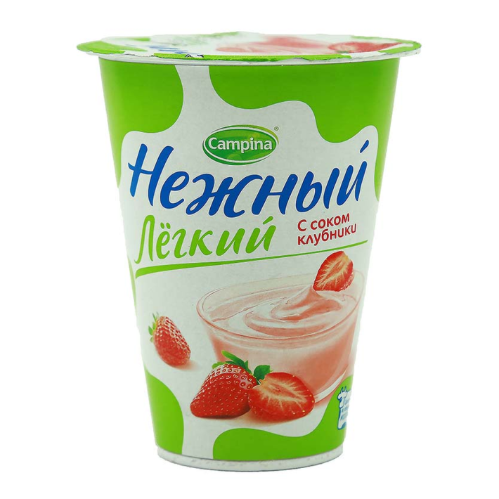 Йогурт Campina Нежный лайт 0,1% с соком клубники 320 г
