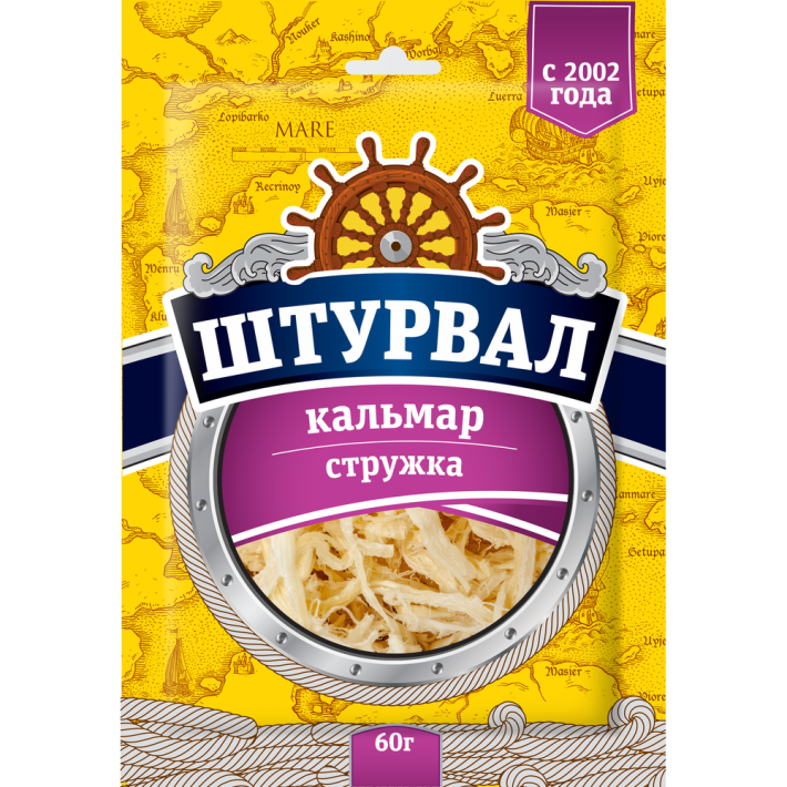 КАЛЬМАР ЗОЛОТАЯ СОЛЕНО/СУШЕНЫЙ 60ГР