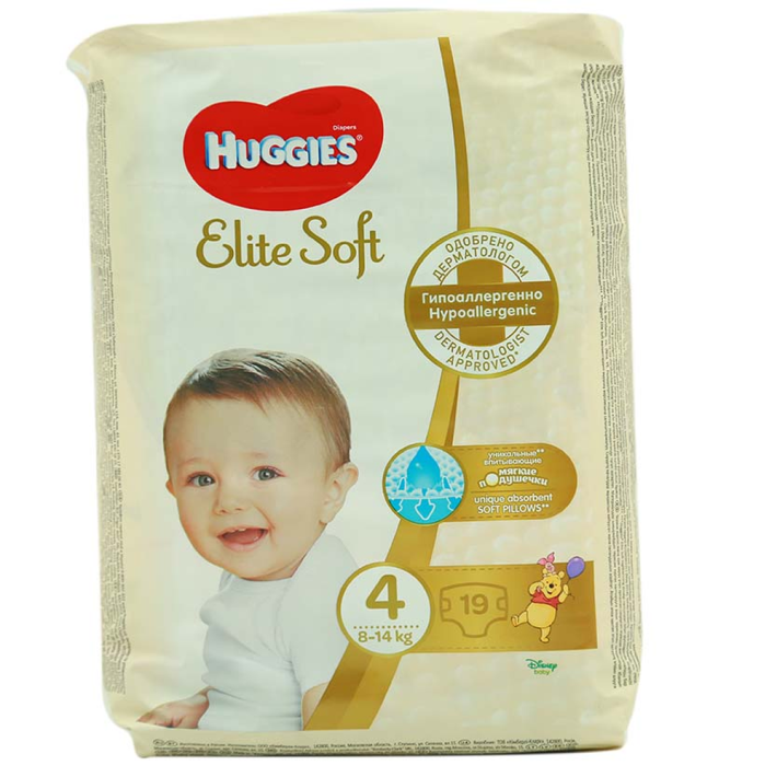 Подгузники Huggies elite soft 19 шт