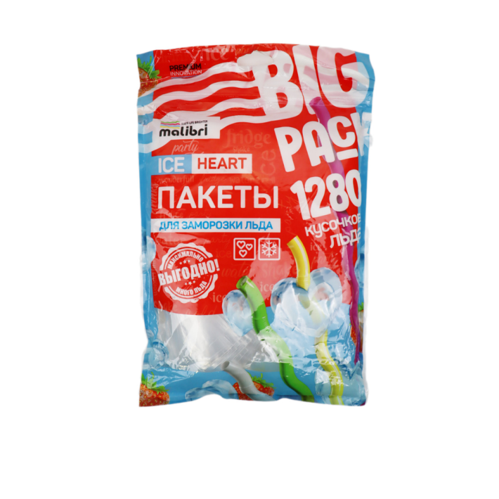 ПАКЕТЫ ДЛЯ ЛЬДА MALIBRI, BIG PACK 1280 СЕРДЕЦ