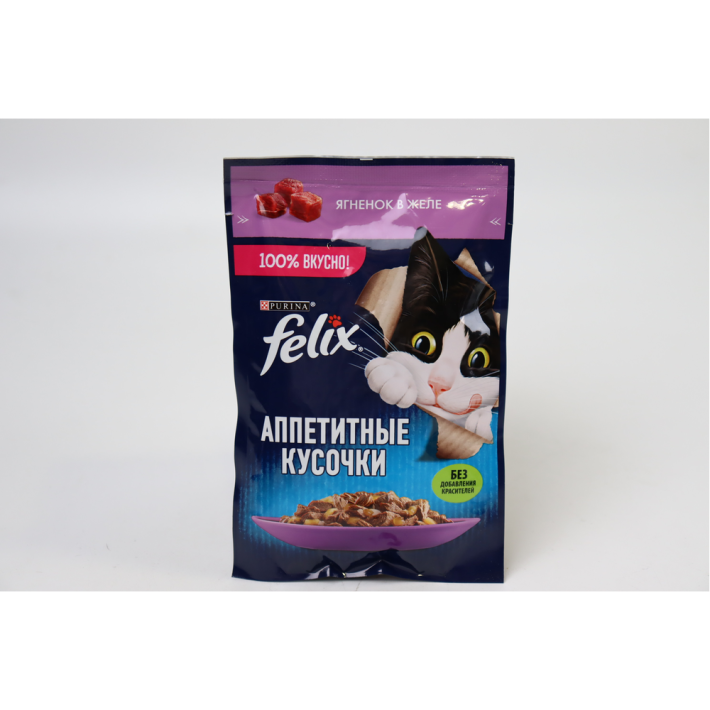 КОРМ ДЛЯ КОШЕК FELIX АППЕТИТНЫЕ КУСОЧ ЯГНЕНОК 75ГР