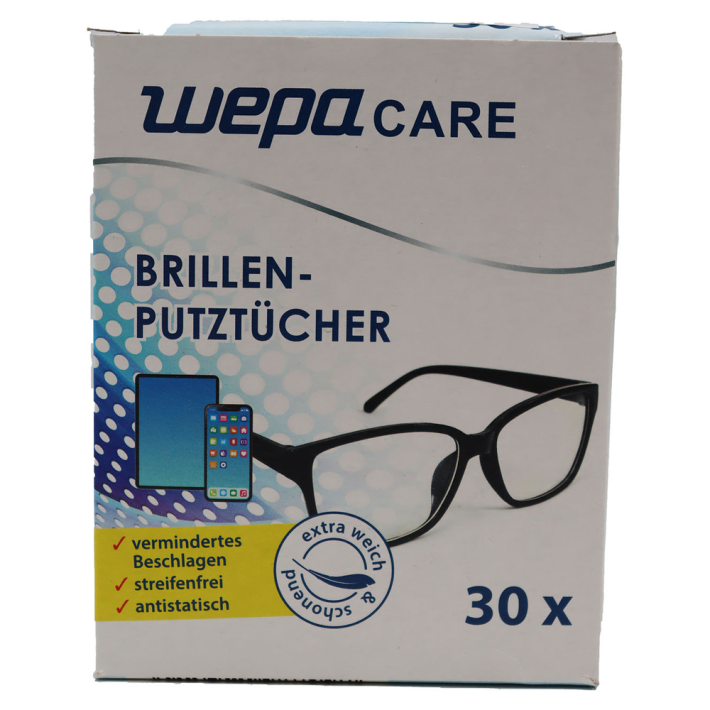 ГИГИЕН.САЛФЕТКИ ВЛАЖНЫЕ WEPA CARE Д/ПРОТИРАНИЯ ОЧКОВ 30ШТ