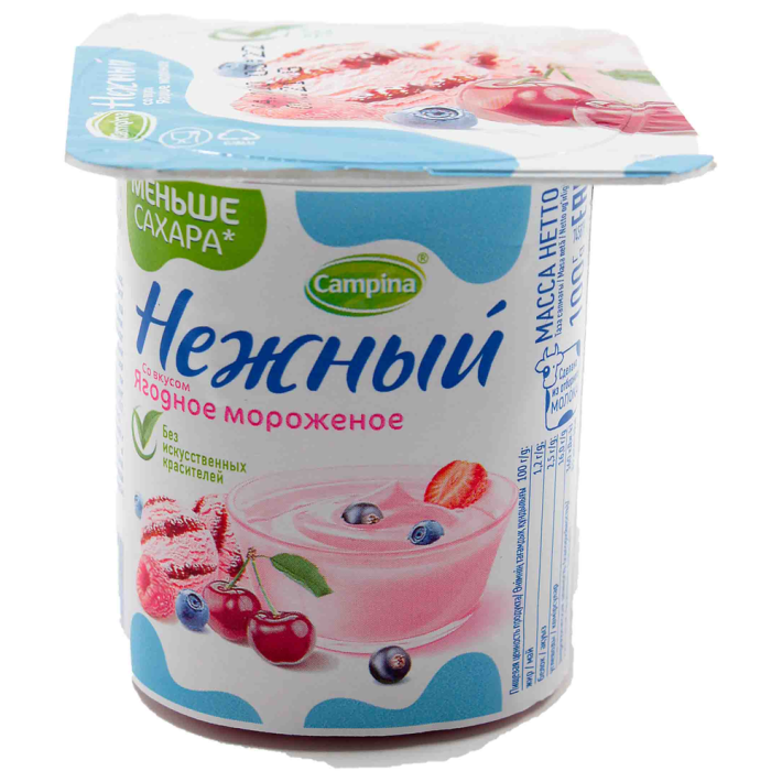 Йогурт Campina Нежный 1,2% ягод мороженое 100 г