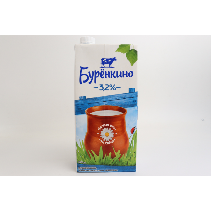 Продукт молокосодержащий Буренкино 3,2% ультра пастеризованный с заменителем молочного жира 1,95 л