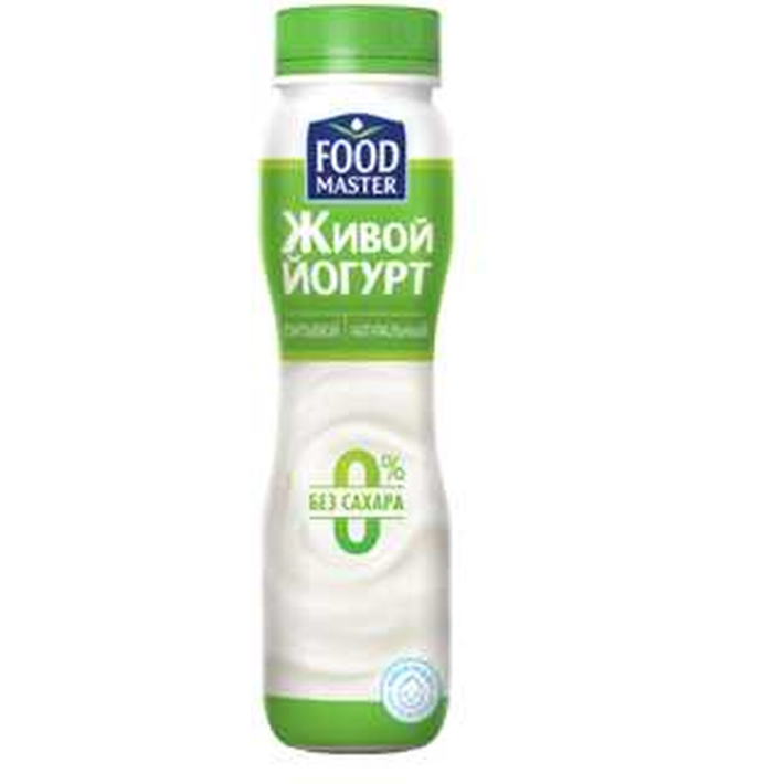 ЙОГУРТ ПИТЬЕВОЙ FOODMASTER ЖИВОЙ НАТУРАЛЬНЫЙ 2% 280ГР