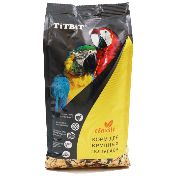 КОРМ TITBIT CLASSIC Д/КРУПНЫХ ПОПУГАЕВ 500ГР