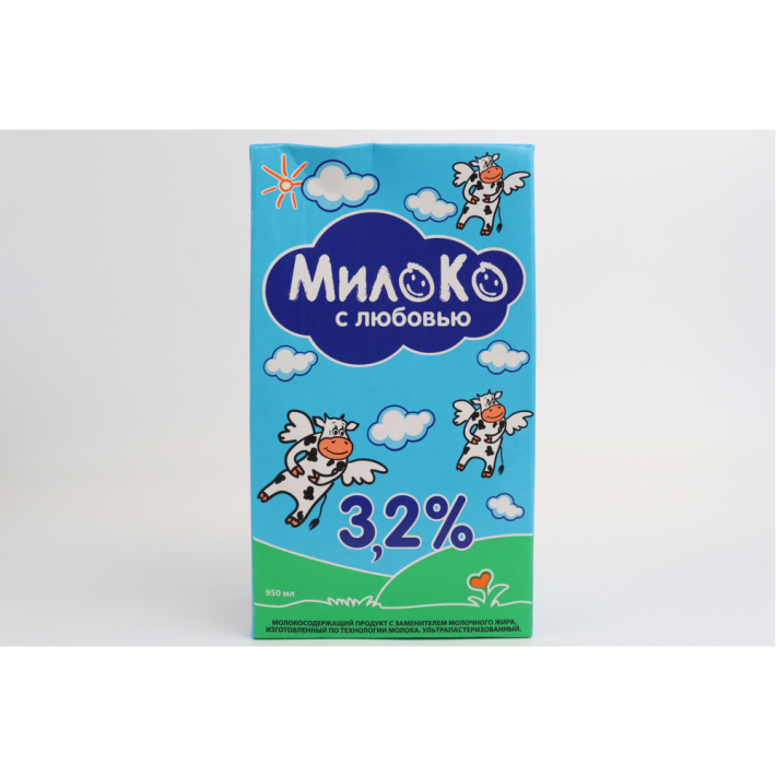 Молоко Милоко 3,2% ультра пастеризованный с заменителем молочного жира 0,95 л