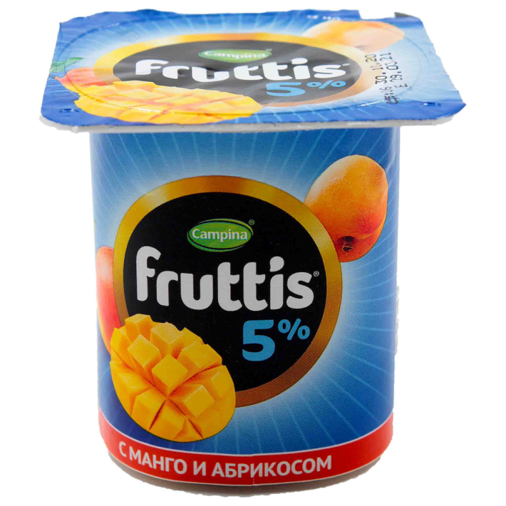 Йогурт Fruttis сладкий 5% малина, черника, абрикос, манго 115 г
