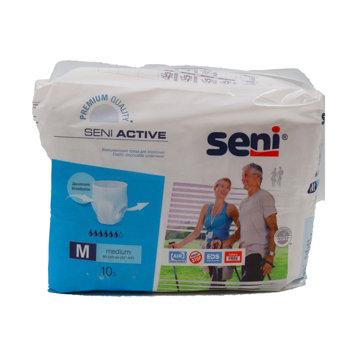 ТРУСИКИ ВПИТЫВАЮЩИЕ ДЛЯ ВЗРОСЛЫХ SENI ACTIVE MEDIUM 10ШТ